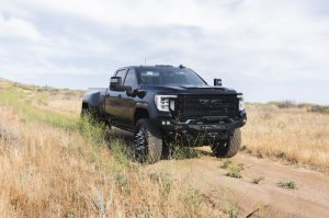 GMC Sierra 2500 Front Bumper - DV8 Offroad - Spec Series - Micro-texture black powder coat with satin black accents - `20-`23